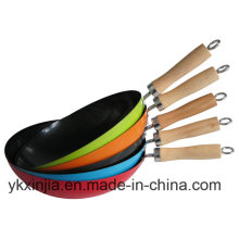 Aço de carbono colorido Non-Stick Wok ferro chinês
